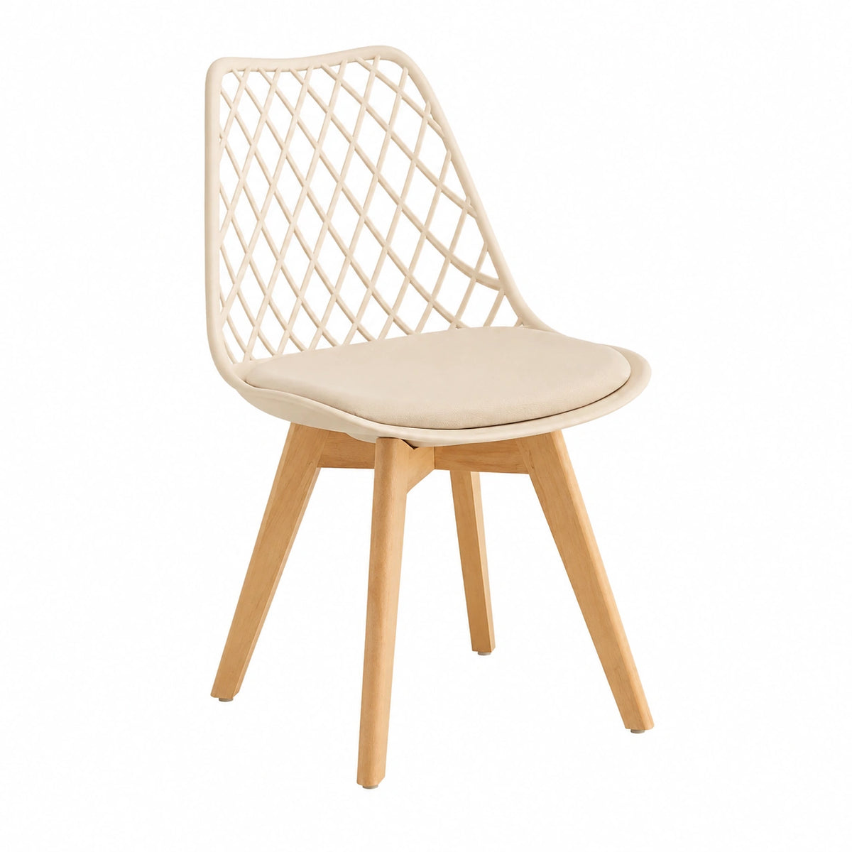 Chaise, en similicuir, coloris beige, pour la salle à manger ou la cuisine