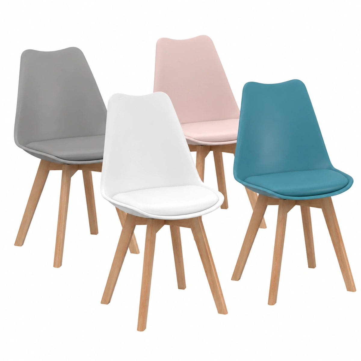 Chaise, coloris blanc et gris, pour la salle à manger ou la cuisine