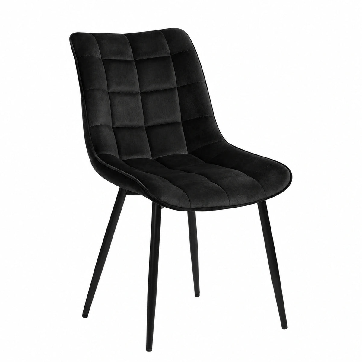 Chaise, en velours, coloris noir, pour la salle à manger ou la cuisine