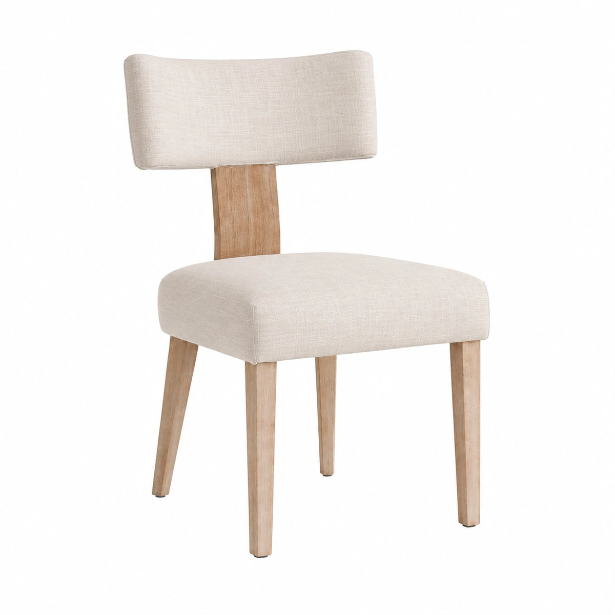Chaise, rembourré, en lin, coloris beige, pour la salle à manger ou la cuisine