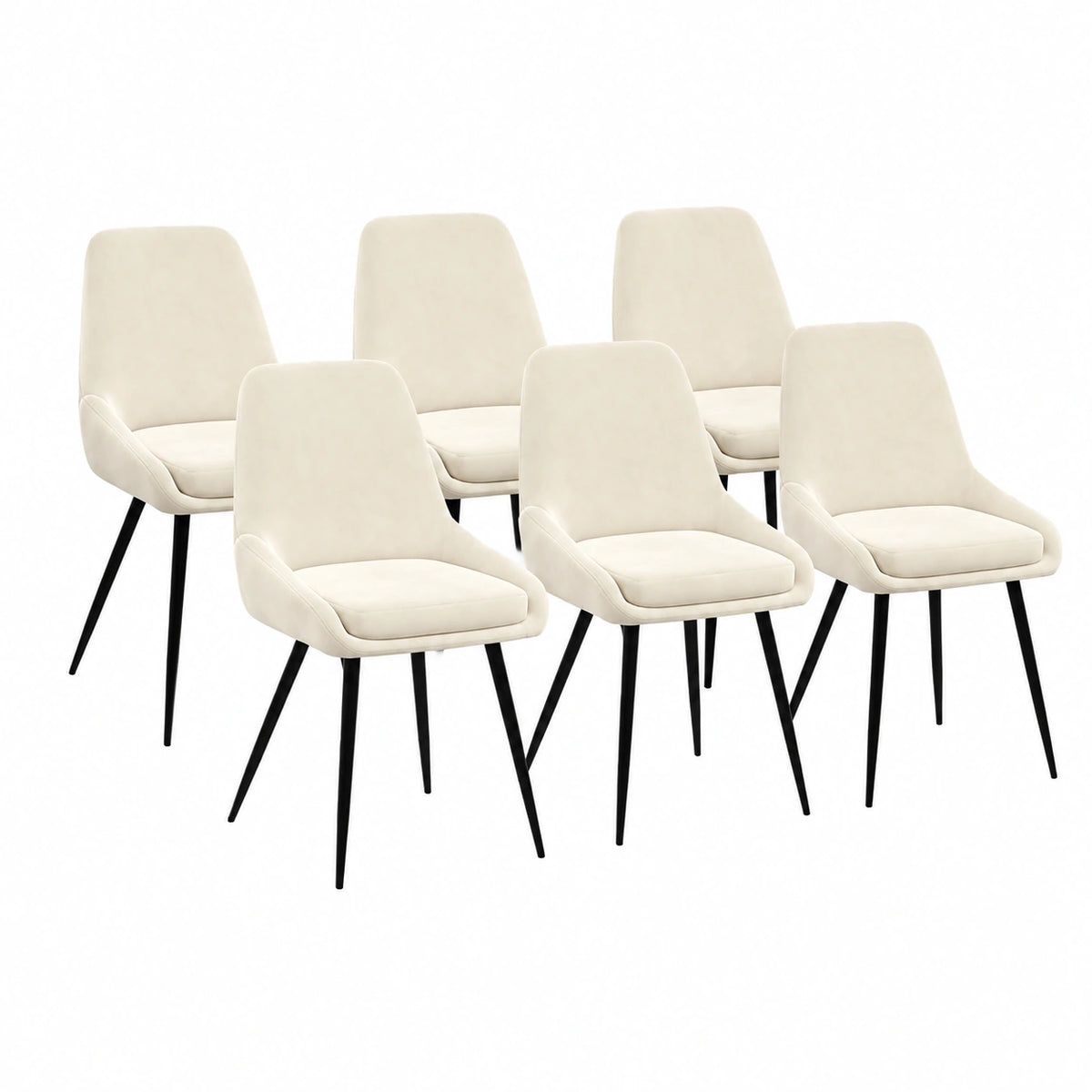 Chaise, en velours, coloris beige, pour la salle à manger ou la cuisine