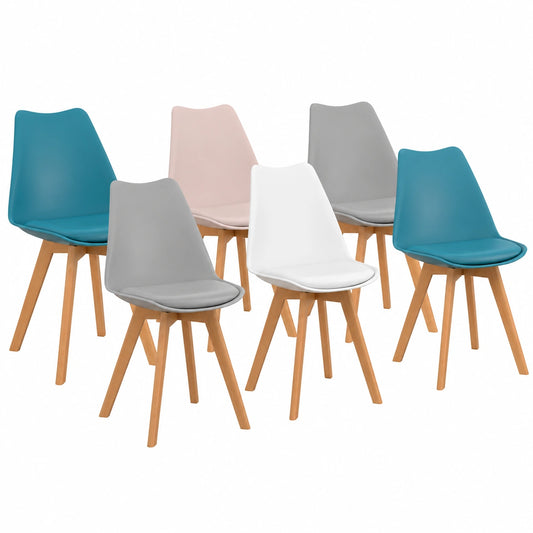 Chaise, coloris blanc et gris, pour la salle à manger ou la cuisine