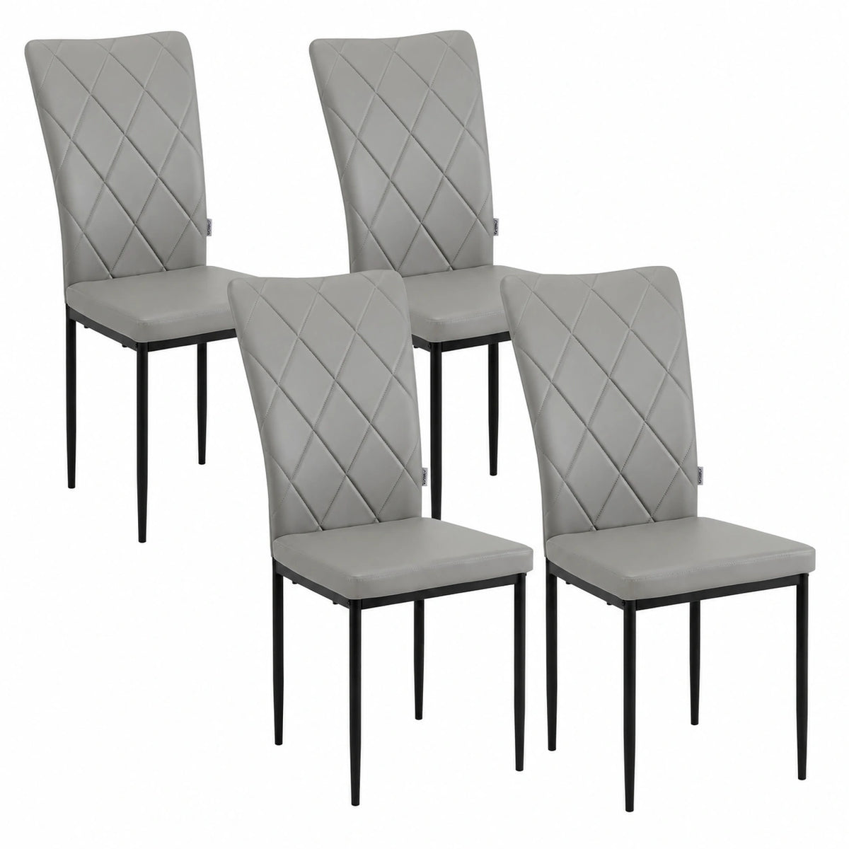 Chaise, en similicuir, coloris gris, pour la salle à manger ou la cuisine