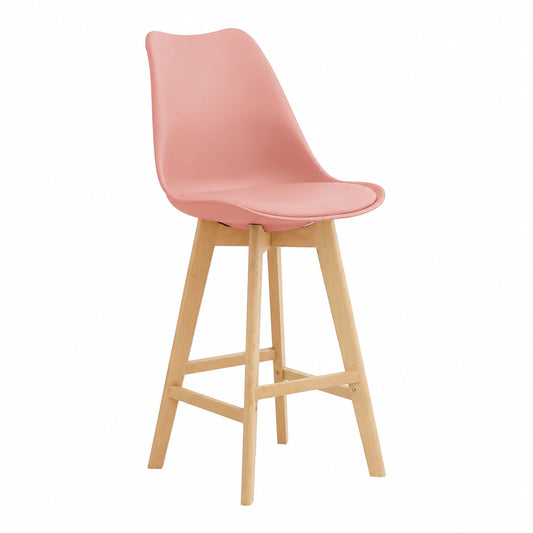 Tabouret, rembourré, en similicuir, coloris rose, 105 x 48 x 58 cm, pour la cuisine ou l’espace repas