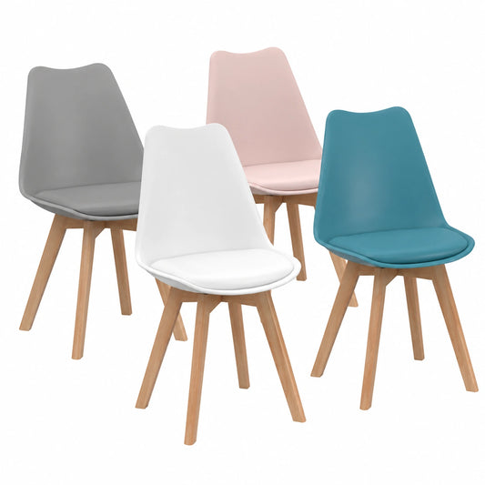 Chaise, coloris blanc et gris, pour la salle à manger ou la cuisine