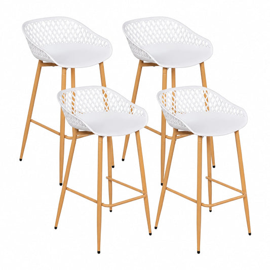 Chaise, en métal, coloris blanc, pour la salle à manger ou la cuisine