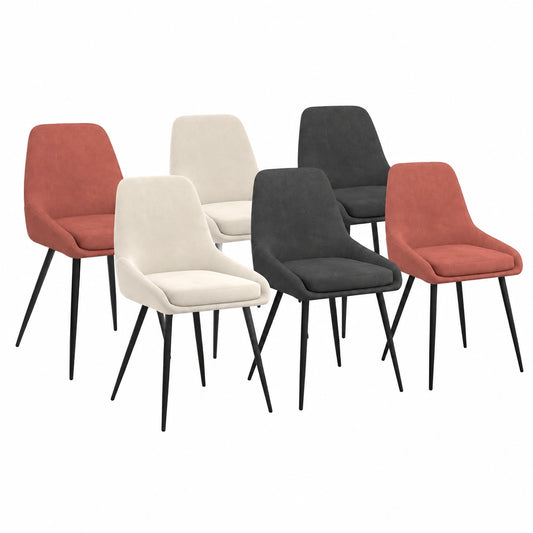 Chaise, en velours, coloris gris et beige, pour la salle à manger ou la cuisine