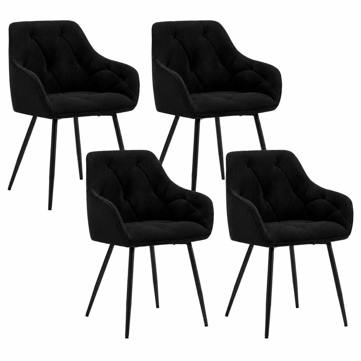 Chaise, en velours, coloris noir, pour la salle à manger ou la cuisine