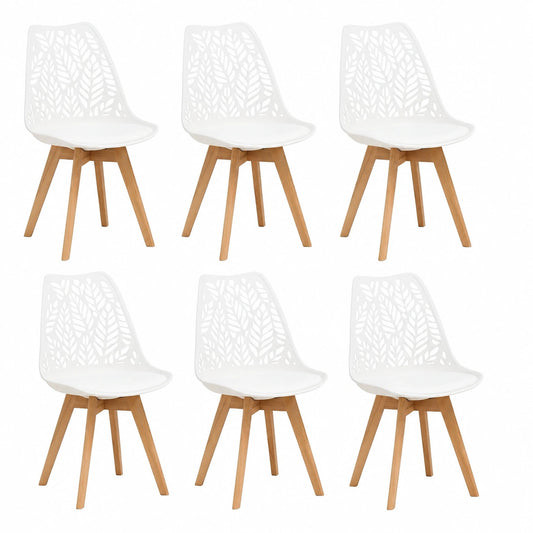 Chaise, en bois massif et similicuir, pour la salle à manger ou la cuisine