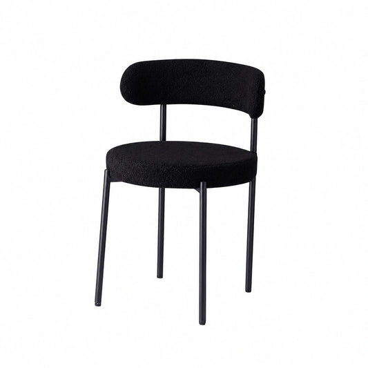 Chaise, rembourré, en velours, coloris noir, pour la salle à manger ou la cuisine