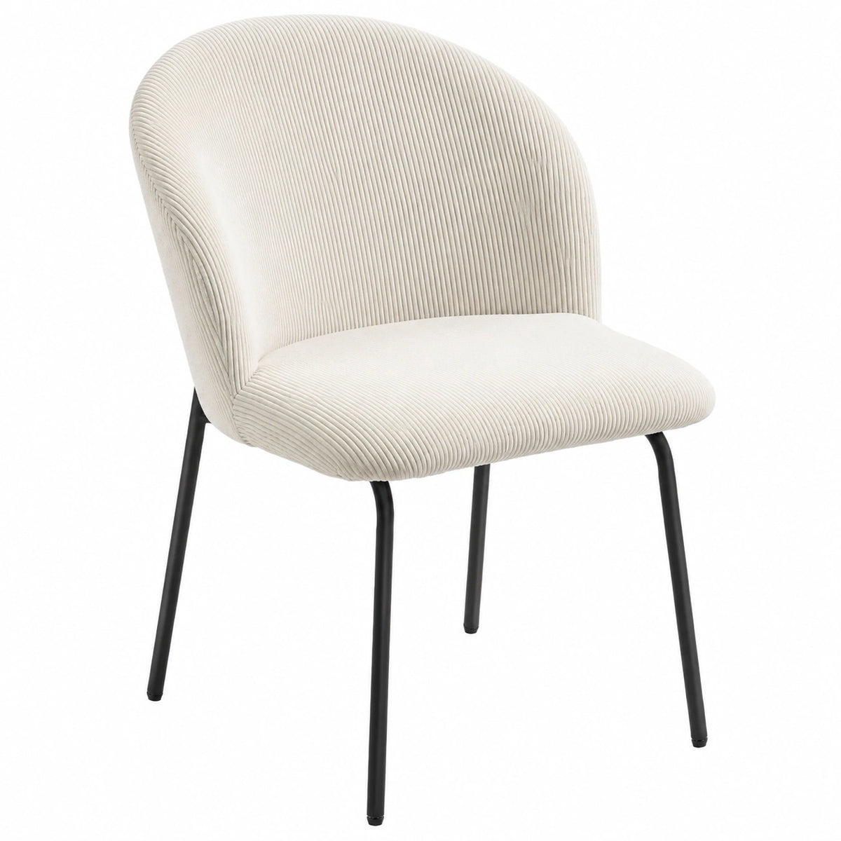 Chaise, en velours côtelé, coloris crème, pour la salle à manger ou la cuisine